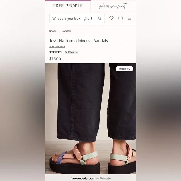 Free People Teva Flatform Platform Universal Light Weight Colorblock Sandals New - Picture 15 of 16